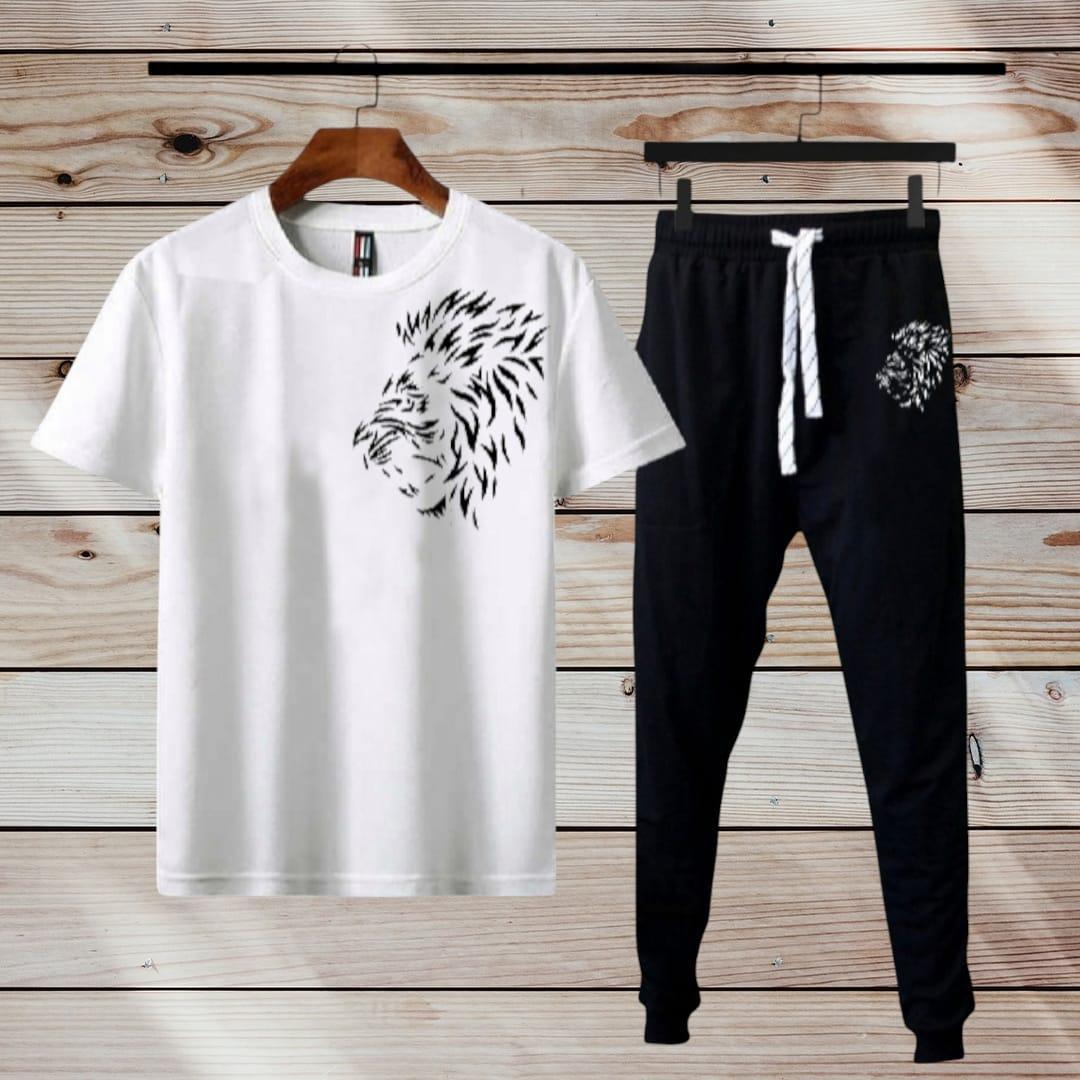 Stylish Men's Printed Polyester Track suit  2Pcs Set For Comfort and Style
