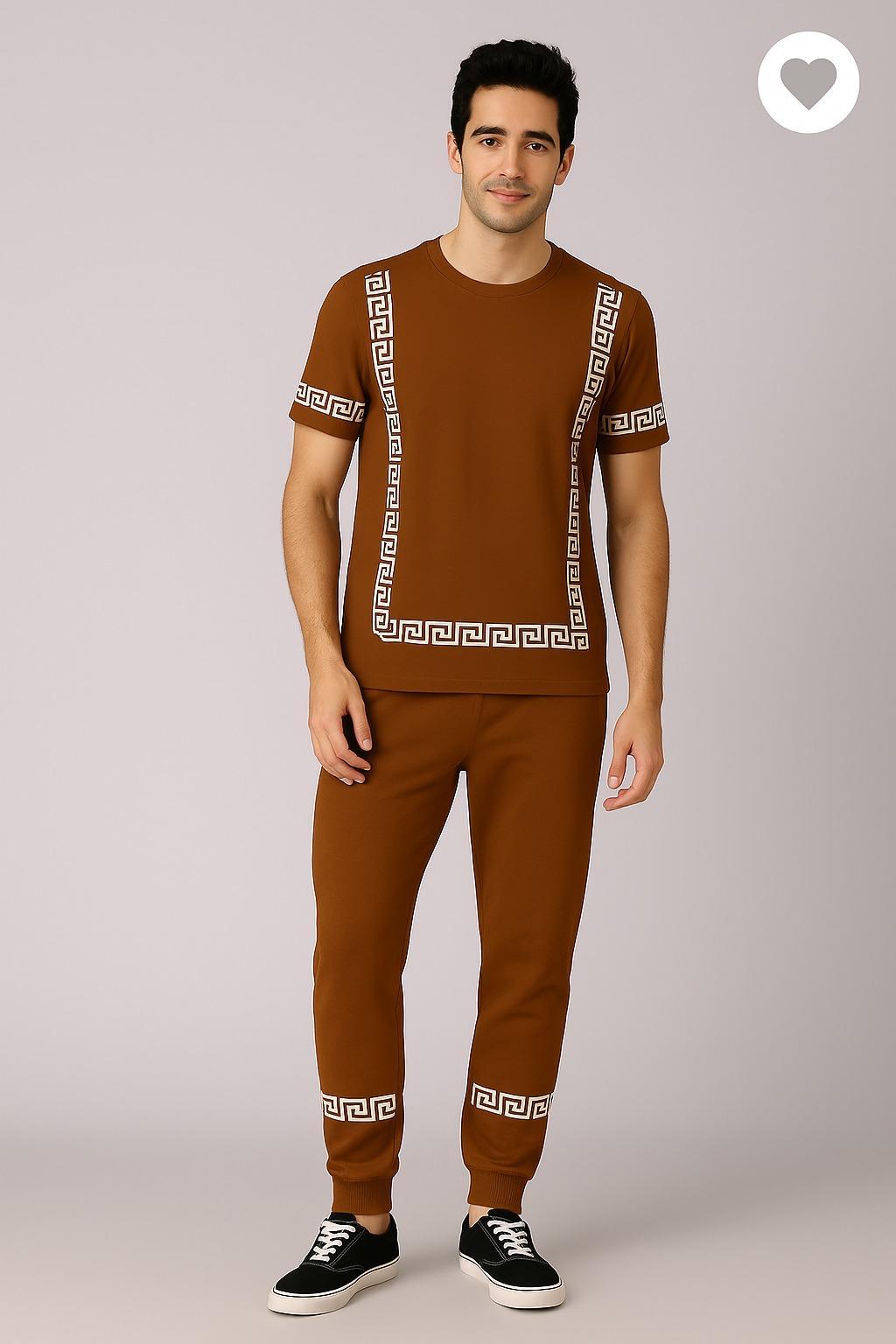 2 Pcs Men's Micro Interlock Printed Track Suit