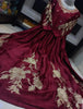Women's Stitched Shamroz Silk Embroidered  Maxi
