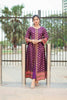 2 Pcs Women's stitched Katan Silk Printed Maxi