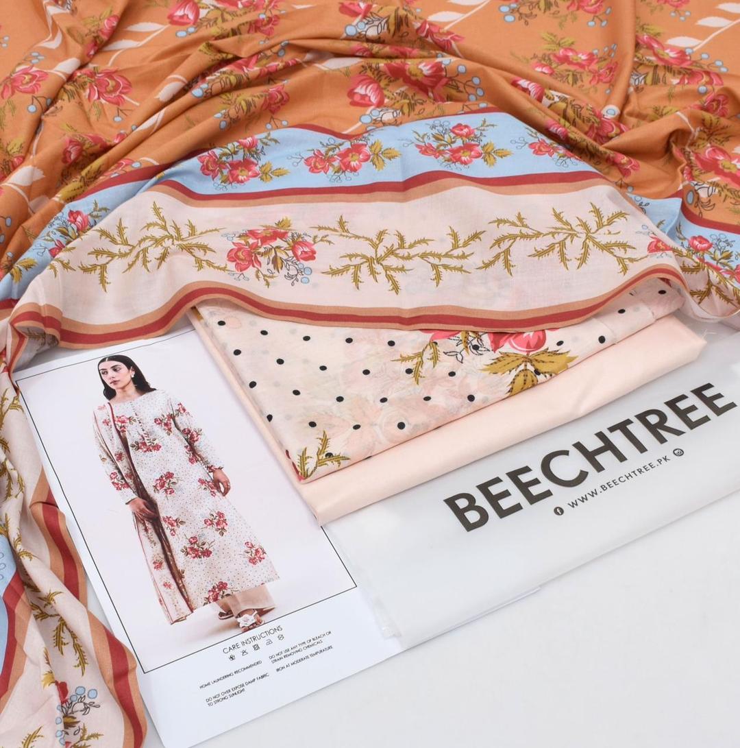 3 Pcs Woman's Unstitched Printed Suit