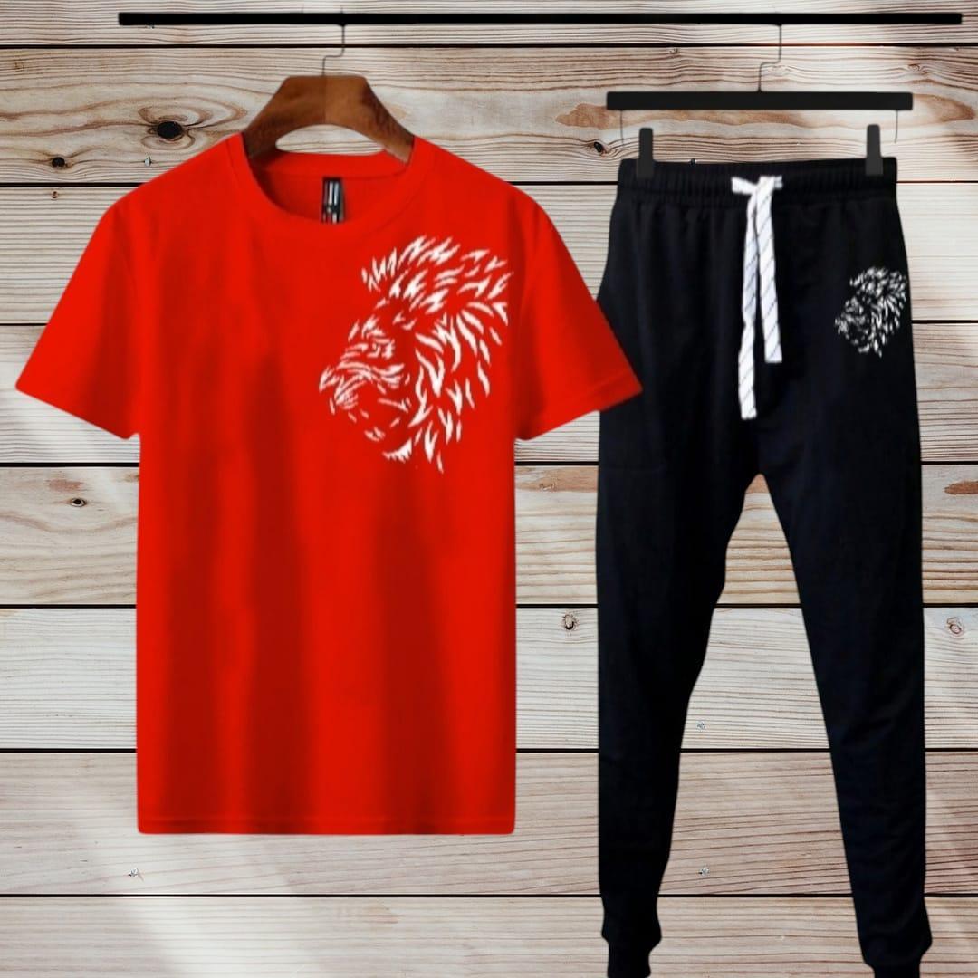 Stylish Men's Printed Polyester Track suit  2Pcs Set For Comfort and Style