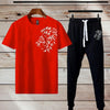 Stylish Men's Printed Polyester Track suit  2Pcs Set For Comfort and Style