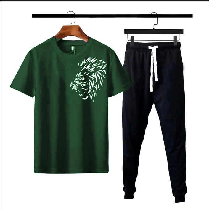 Stylish Men's Printed Polyester Track suit  2Pcs Set For Comfort and Style